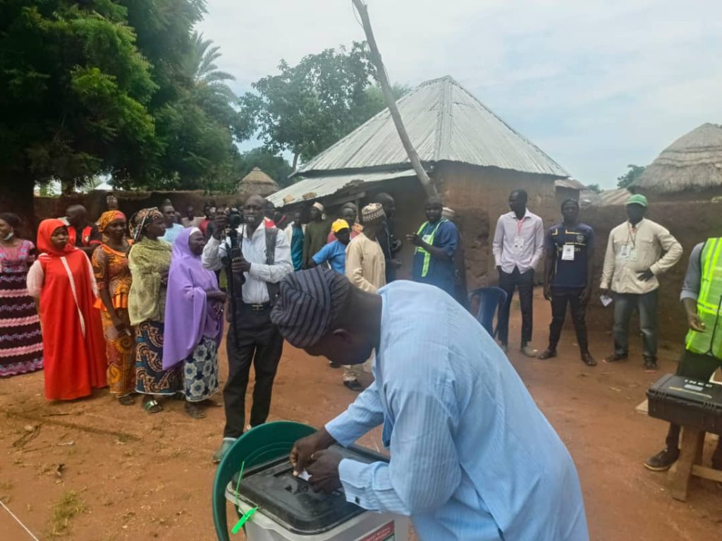 A Voter Casting His Vote At Zone D Polling Units In Ganye Local Government
