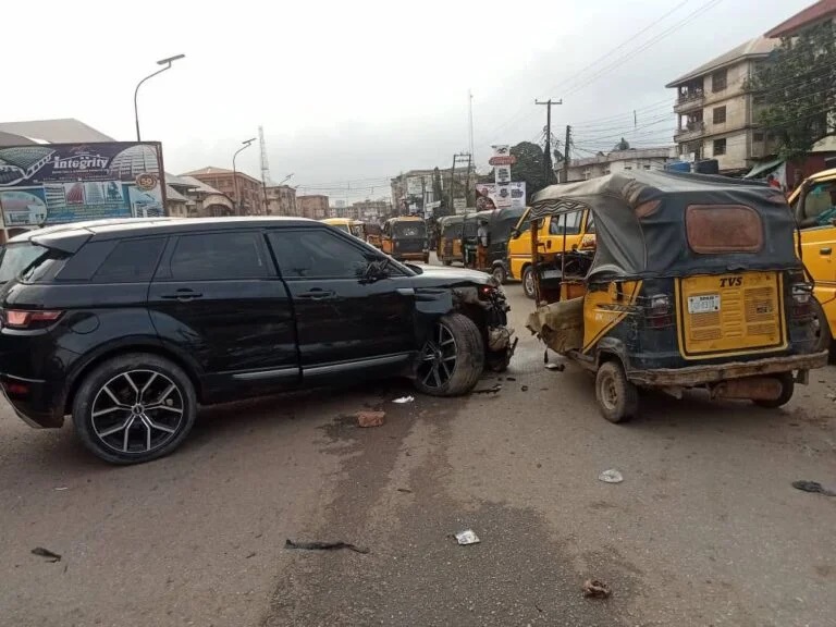 The Car And The Tricycles Involved In The Accident