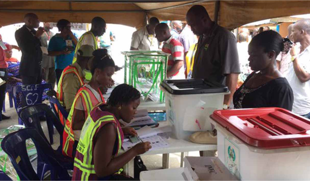 Voters At Polling Booth