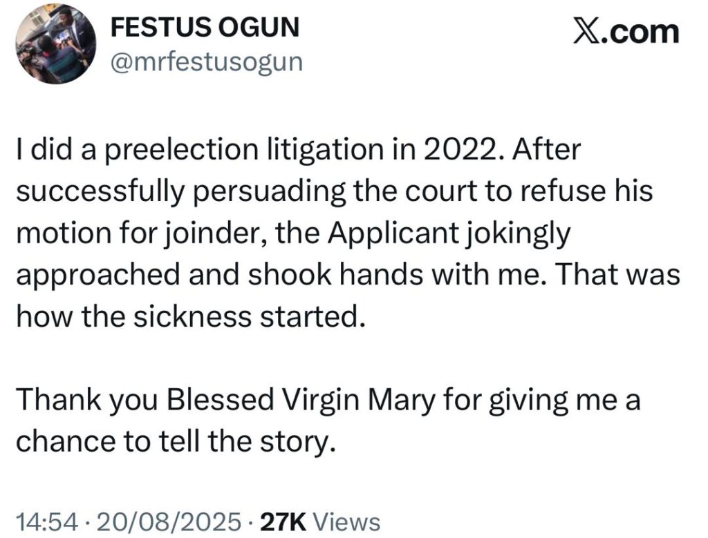 “Stop Using Juju On Us. We Are Only Doing Our Job”- Lawyer Asks Nigerians To Stop Attacking Legal Practitioners Spiritually
