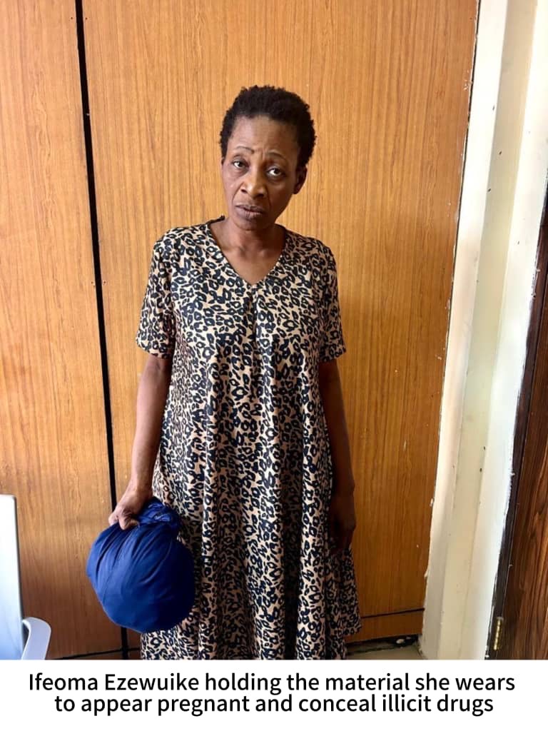Ndlea Arrests 50-Year-Old Lagos Widow Using Fake Pregnancy To Traffic Cocaine
