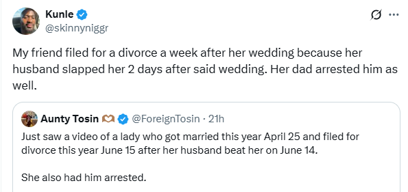 My Friend Filed For Divorce A Week After Her Wedding Because Her Husband Slapped Her