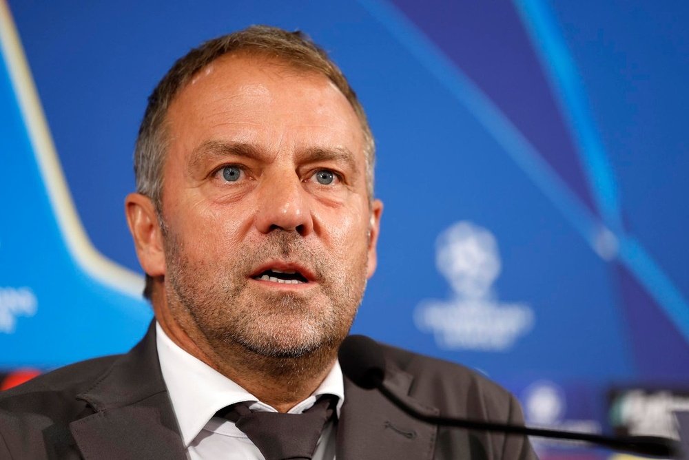 Hansi Flick En La Rueda De Prensa Previa Al Monaco Barcelona De La Jornada 1 De Champions League 2024 25 Efe Sebastien Nogier