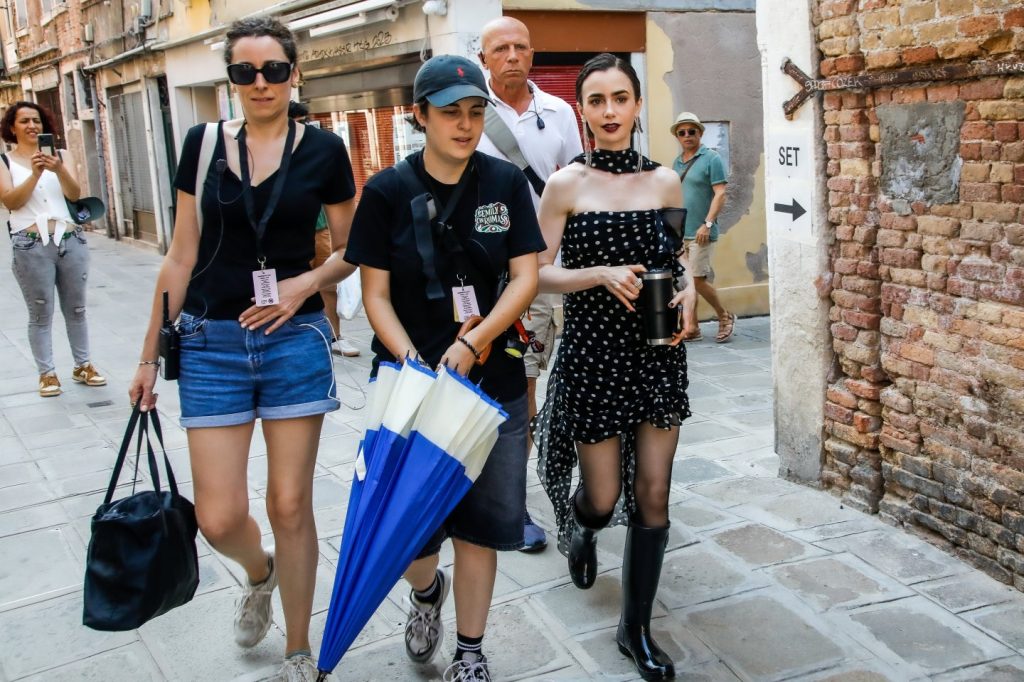 Lily Collins Filming Television Series 1017338032