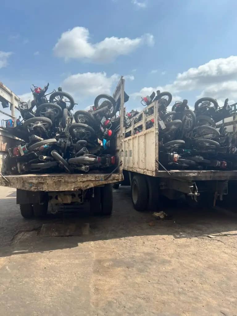 Lagos Task Force Seizes 64 Commercial Motorcycles In Clean Up Exercise