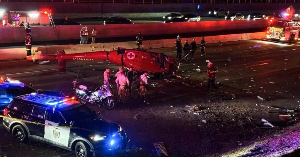 Medical Helicopter Crashes On California Highway