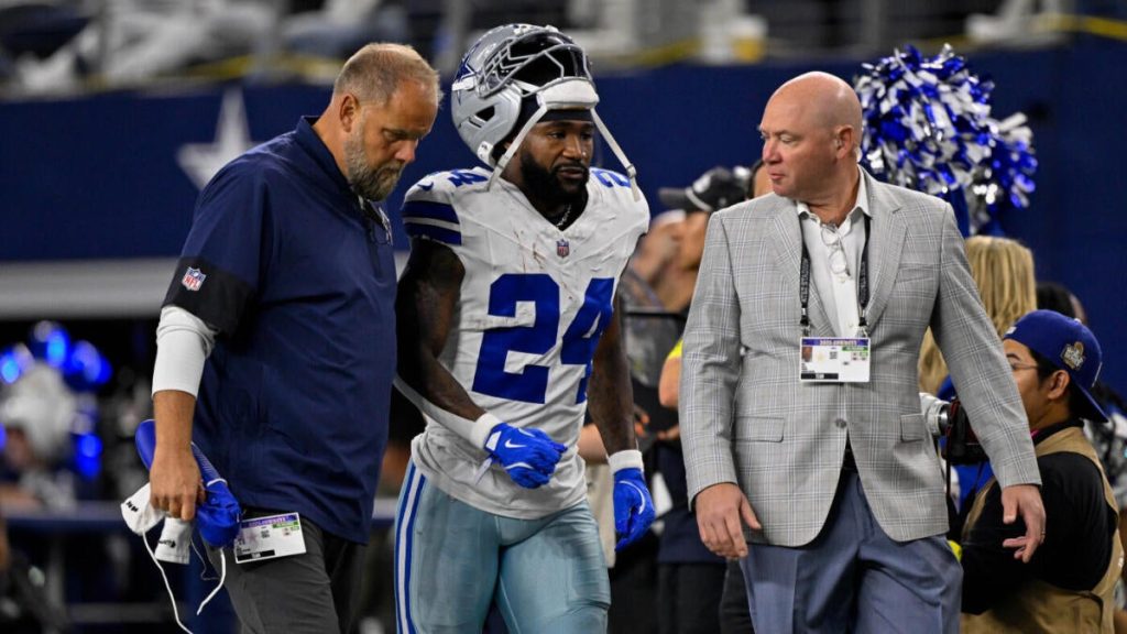 Cowboys Rb Miles Sanders Out For Season With Knee And Ankle Injuries; Jaydon Blue Climbs Depth Chart