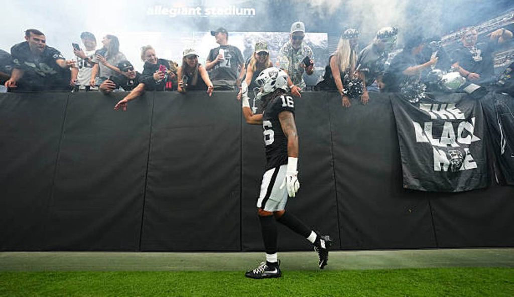 Las Vegas Nevada Jakobi Meyers Of The Las Vegas Raiders Greets Fans As He Walks Onto The