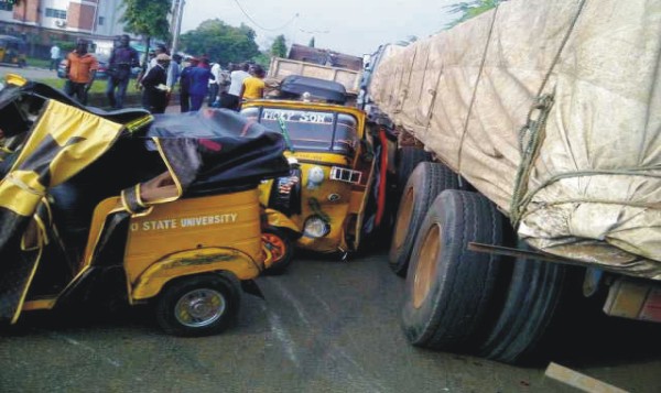 Tricycle Rider Killed, Two Others Injured In Multi-Vehicle Crash In Lagos