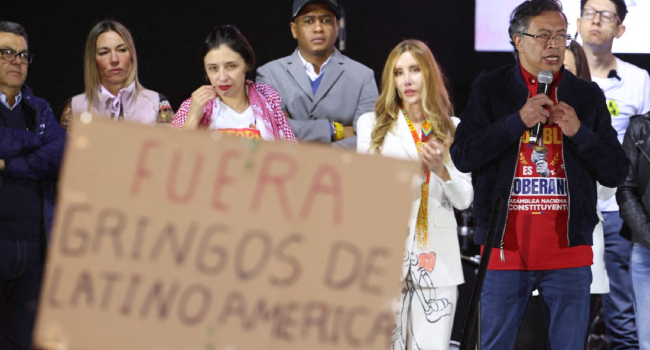 Colombian President Gustavo Petro Speaks During A Rally At Bolivar Square In Bogota On October 24 2