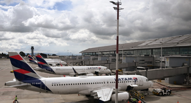 Latam Airline Planes Are Pictured On The Tarmac At El Dorado International Airport In Bogota