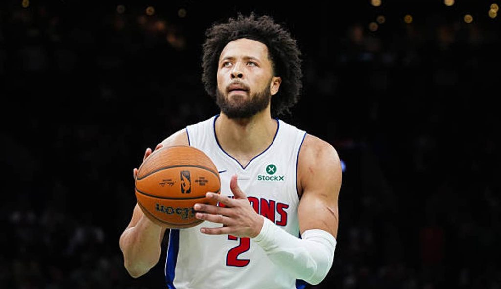 Boston Ma Cade Cunningham Of The Detroit Pistons Free Throw During The Game Against The Boston Ma Cade Cunningham Of The Detroit Pistons Free Throw During The Game Against The