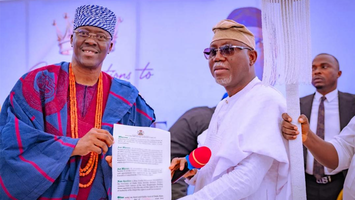 Ondo: Gov Aiyedatiwa Presents Staff Of Office To Olu-Oke Of Oke-Igbo