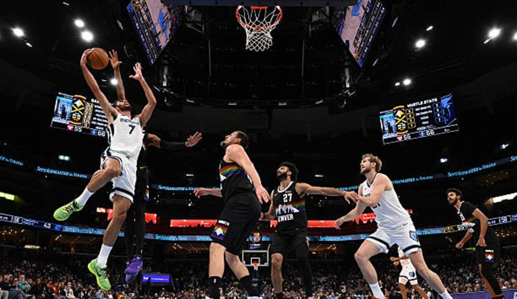 Memphis Tn Santi Aldama Of The Memphis Grizzlies Drives To The Basket During The Game Against Memphis Tn Santi Aldama Of The Memphis Grizzlies Drives To The Basket During The Game Against
