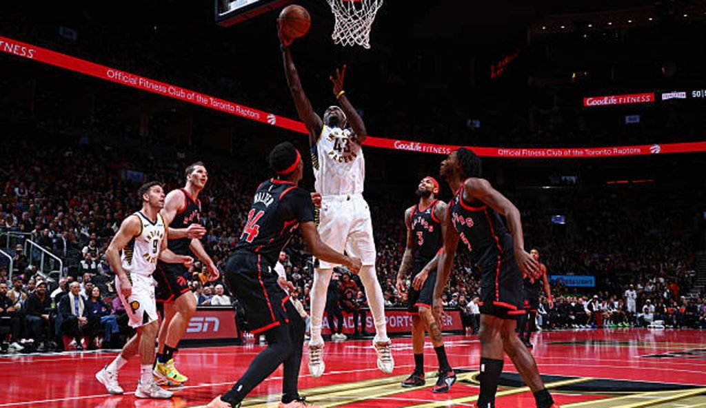 Toronto Canada Pascal Siakam Of The Indiana Pacers Drives To The Basket During The Game Toronto Canada Pascal Siakam Of The Indiana Pacers Drives To The Basket During The Game