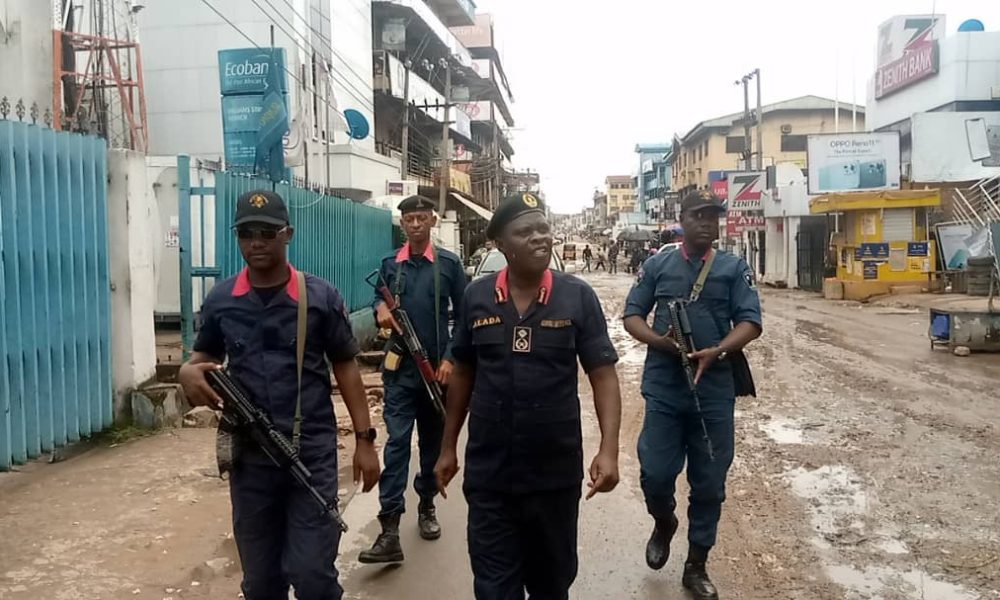 Onitsha Main Market With Security Operatives Onitsha Main Market With Security Operatives