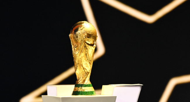 The Fifa World Cup Trophy Is Displayed On The Stage During The Draw For The 2026 Fifa Football World The Fifa World Cup Trophy Is Displayed On The Stage During The Draw For The 2026 Fifa Football World