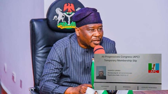 Governor Fintiri joins APC while Atiku Abubakars son Adamu refuses to defect from opposition ranks Governor Fintiri joins APC while Atiku Abubakars son Adamu refuses to defect from opposition ranks