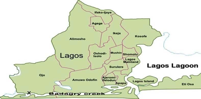 Lagos map Lagos map