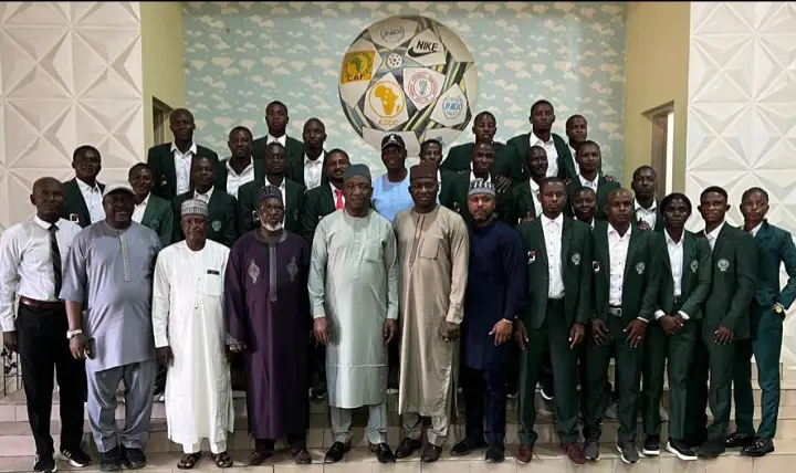 NFF president with Nigerian referees NFF president with Nigerian referees