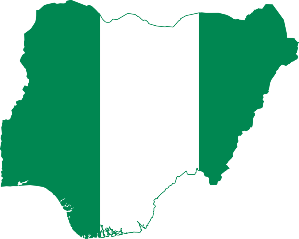 Nigeria flag map Nigeria flag map