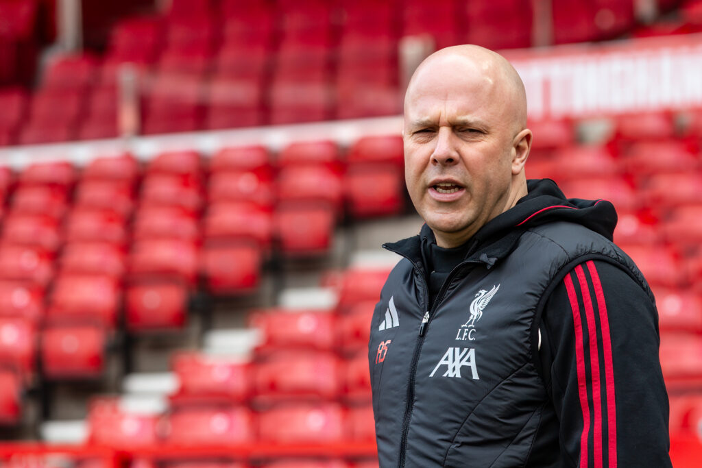 liverpools manager arne slot looks 1061277341 liverpools manager arne slot looks 1061277341