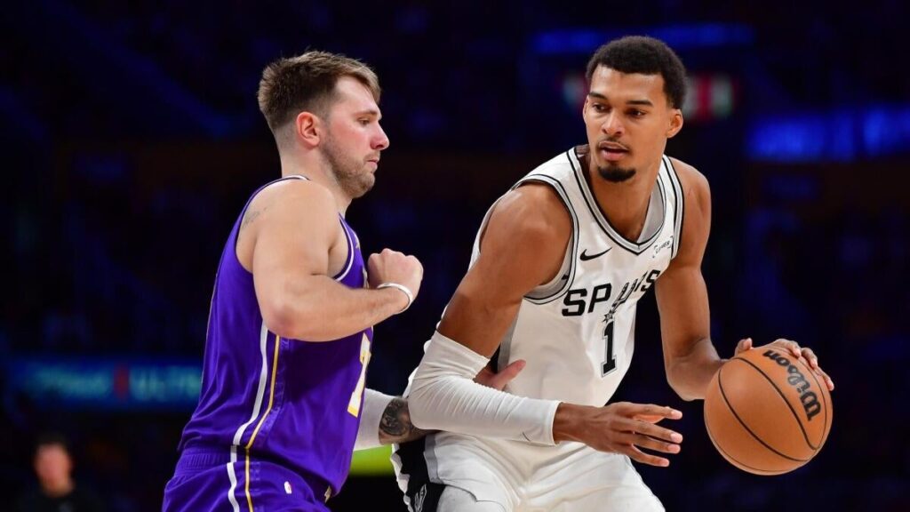 victor wembanyama luka doncic spurs lakers cbs imagn victor wembanyama luka doncic spurs lakers cbs imagn